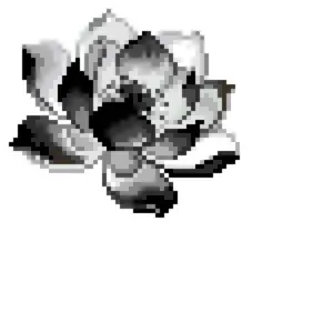 Ink Wash Lotus アイロンビーズ図案（無料プリント）