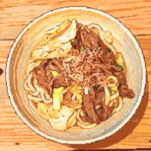Kansai Stir-Fried Udon アイロンビーズ図案（無料プリント）