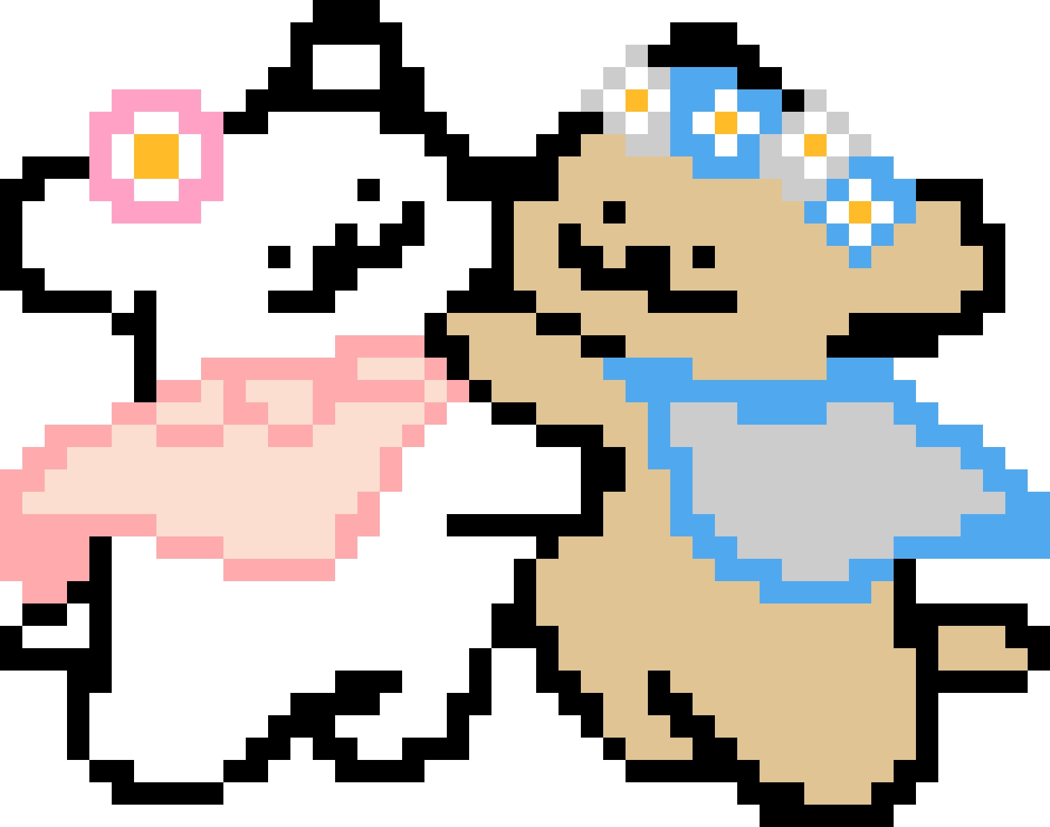 Line Puppy Hug fuse bead pattern