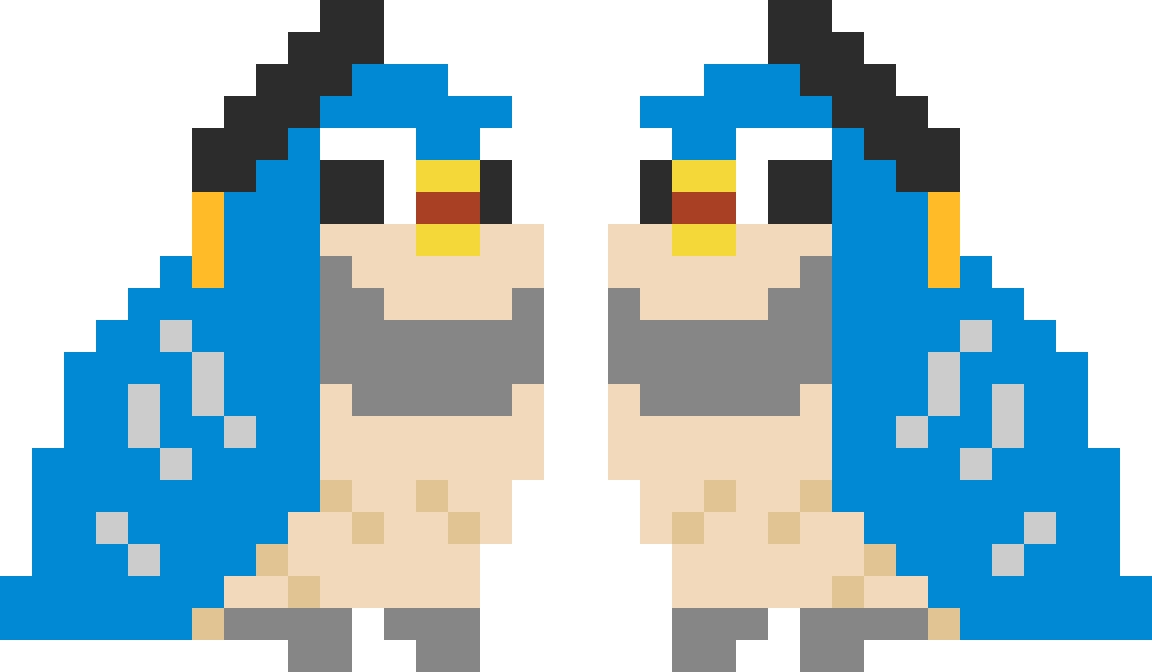 Parrot Blue fuse bead pattern