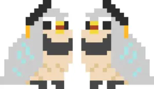 Parrot Cyan アイロンビーズ図案（無料プリント）