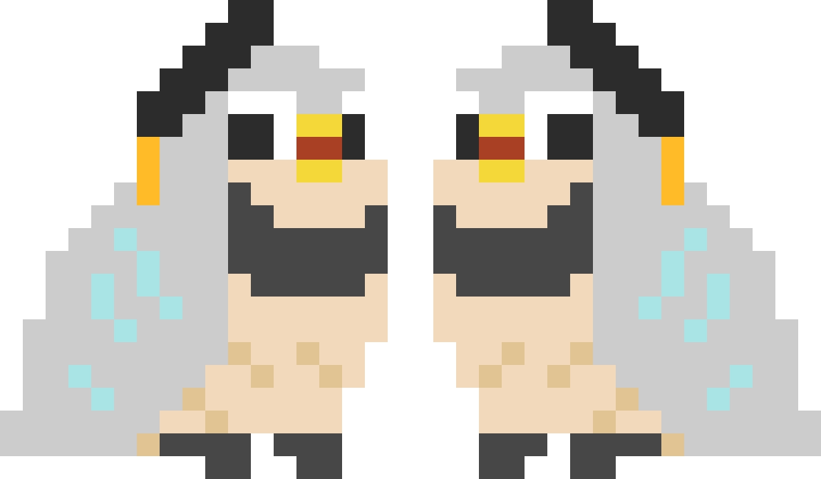 Parrot Cyan fuse bead pattern