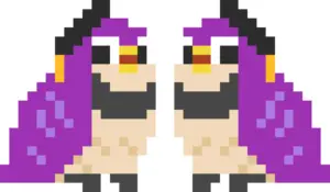 Parrot Purple アイロンビーズ図案（無料プリント）