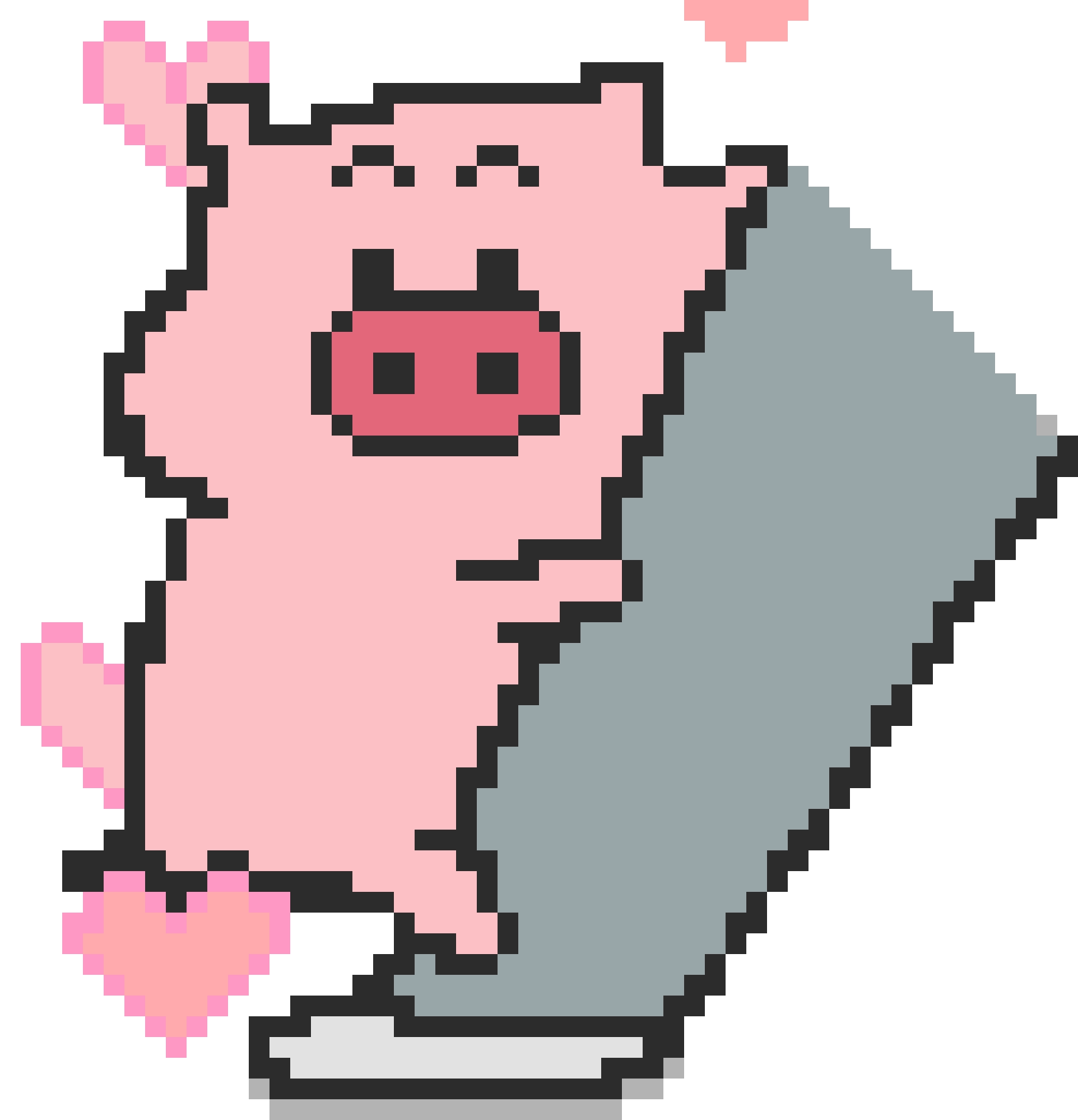Piggy Heart fuse bead pattern