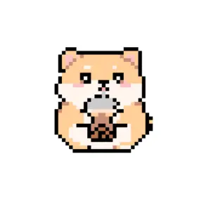 Puppy Drinking Milk Tea Fuse Bead Pattern (Free Printable)
