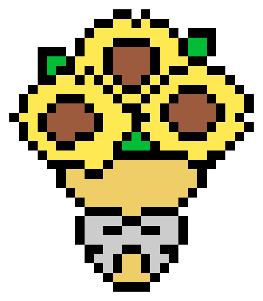 Sunflower Bloom fuse bead pattern