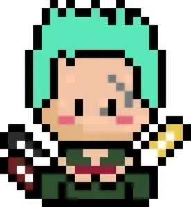 Zoro One Piece Small Схема Термомозаики (Бесплатная Печать)