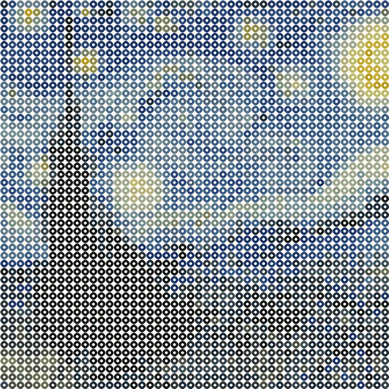 Fuse bead pattern of The Starry Night, 48 by 48 beads